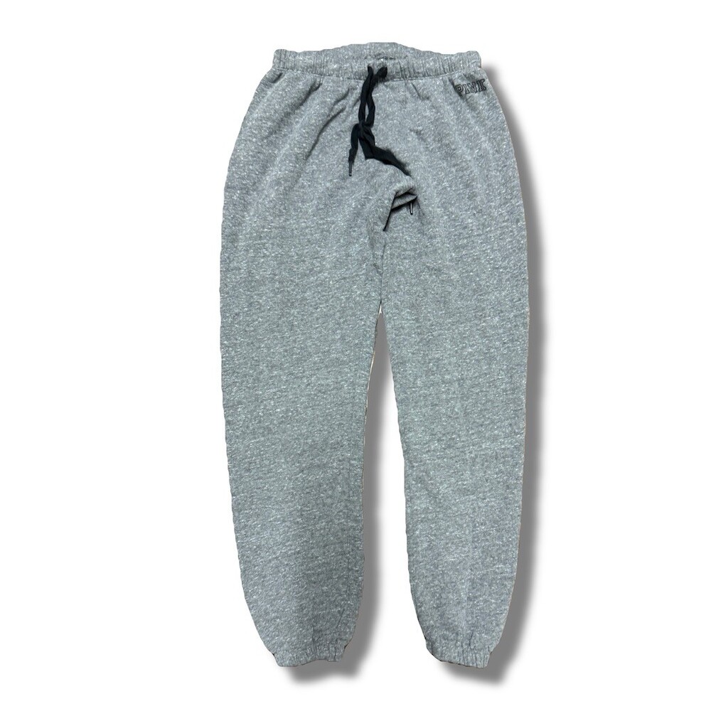 PINK Victoria’s Secret Jogger Sweatpants Womens XS Heather Gray Fleece